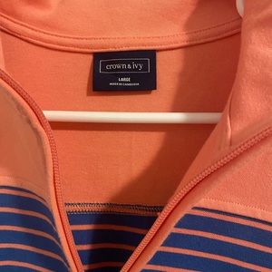 Men’s crown & ivy quarter zip pullover sweatshirt large